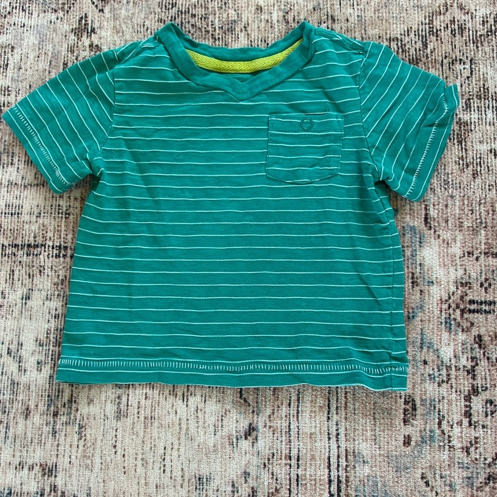 Cherokee Teal Striped Short Sleeve Tee